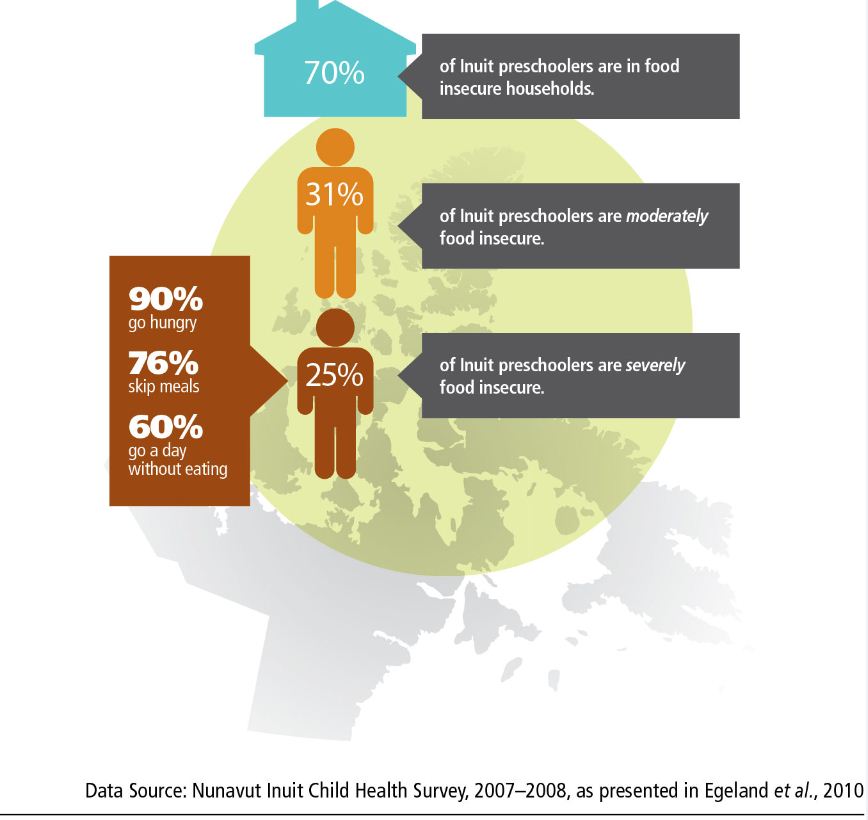 70% inuit preschoolers are in food insecure households